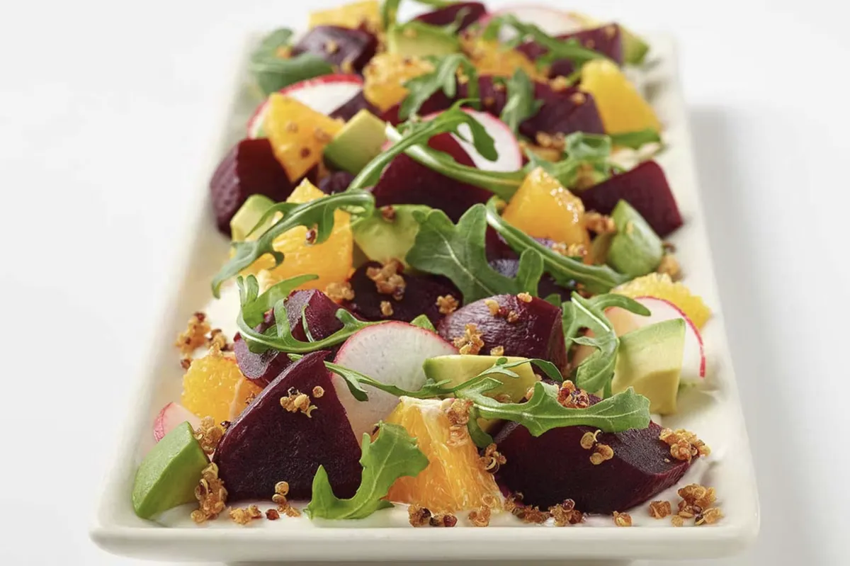 Beet and avocado salad