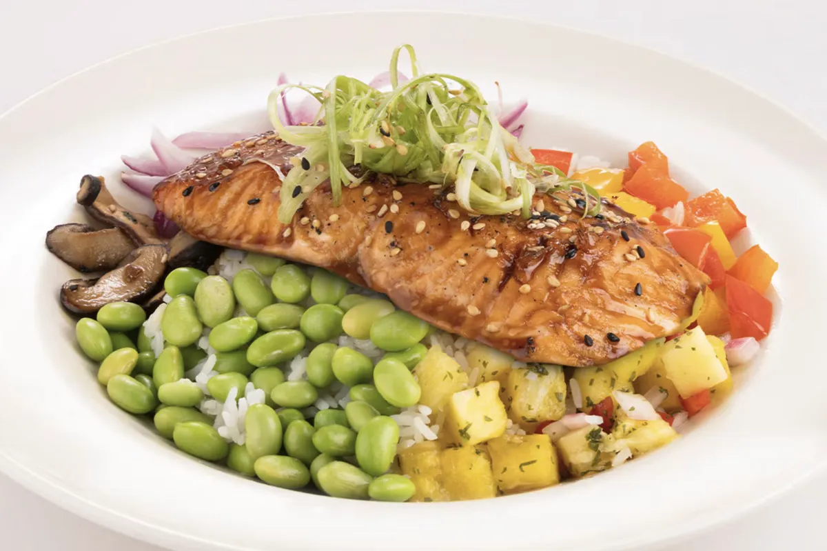 Teriyaki salmon bowl