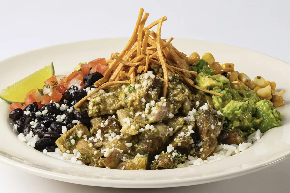 Baja bowl with pork carnitas