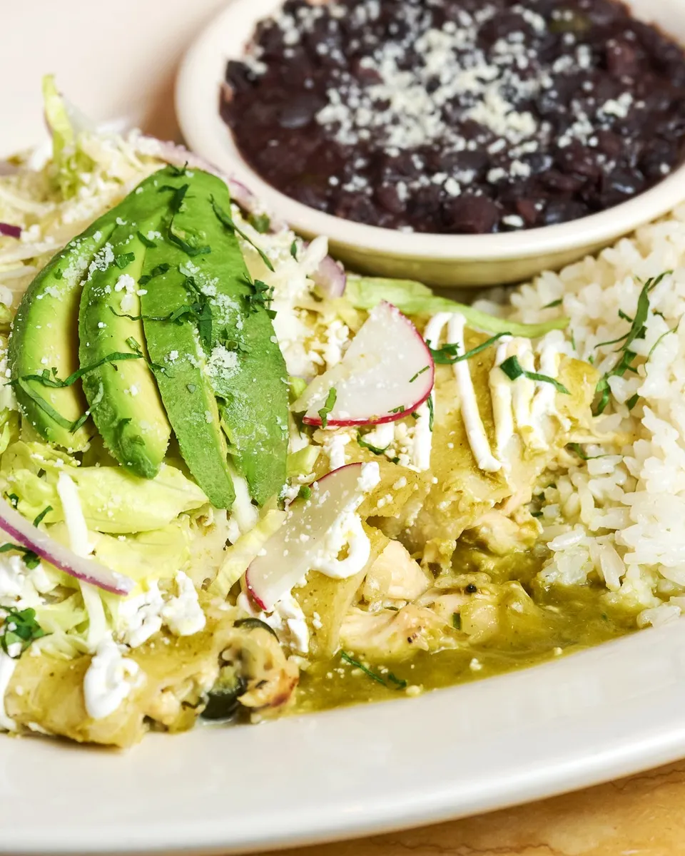 Green chile chicken enchiladas