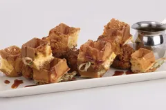 Chicken & waffle skewers