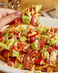 Ahi poke nachos