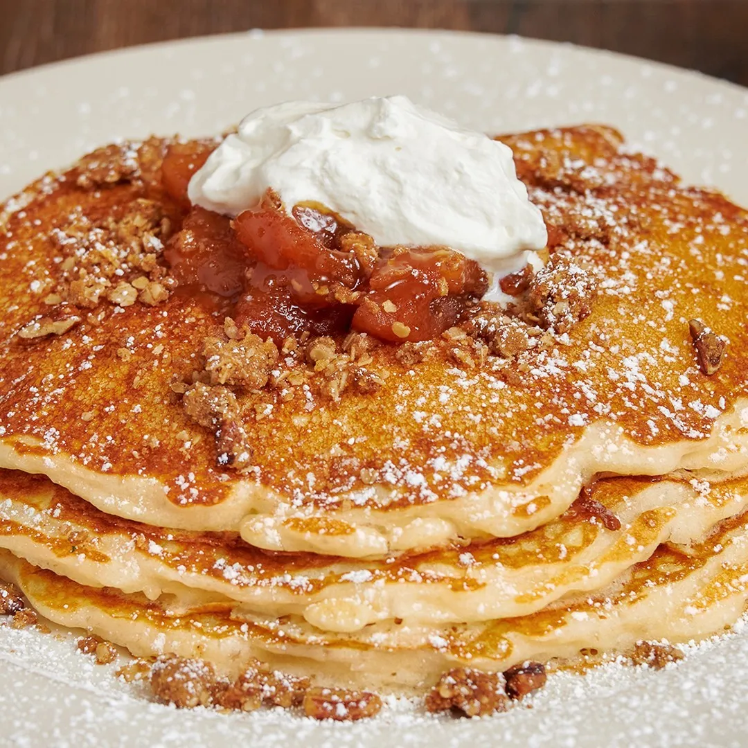 Caramel apple pancakes