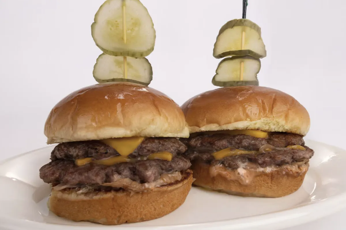 Double smash cheeseburger bites