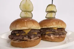 Double smash cheeseburger bites