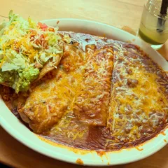 Chicken enchilada, chile relleno, guacamole tostada combo