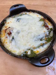 Old town queso fundido with rajas & chorizo